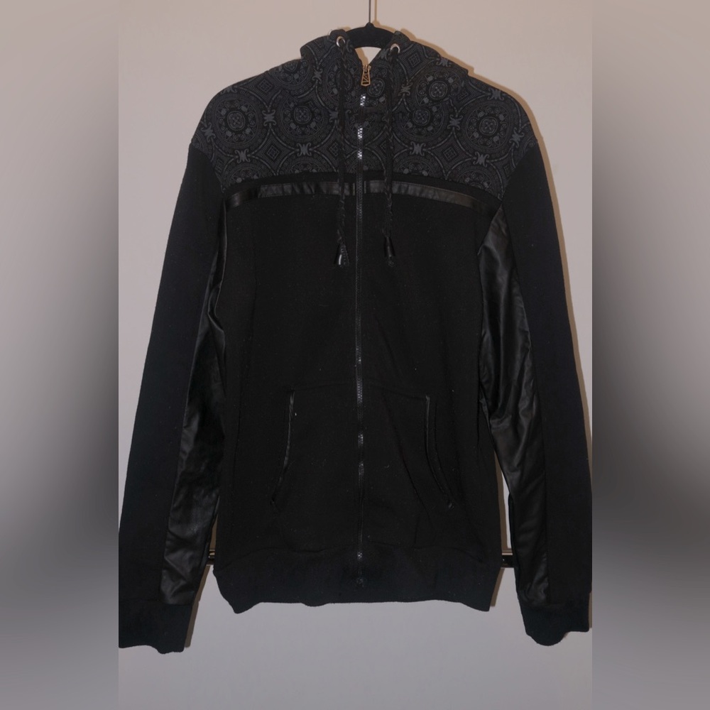 Black Patterned Men's Hoodie